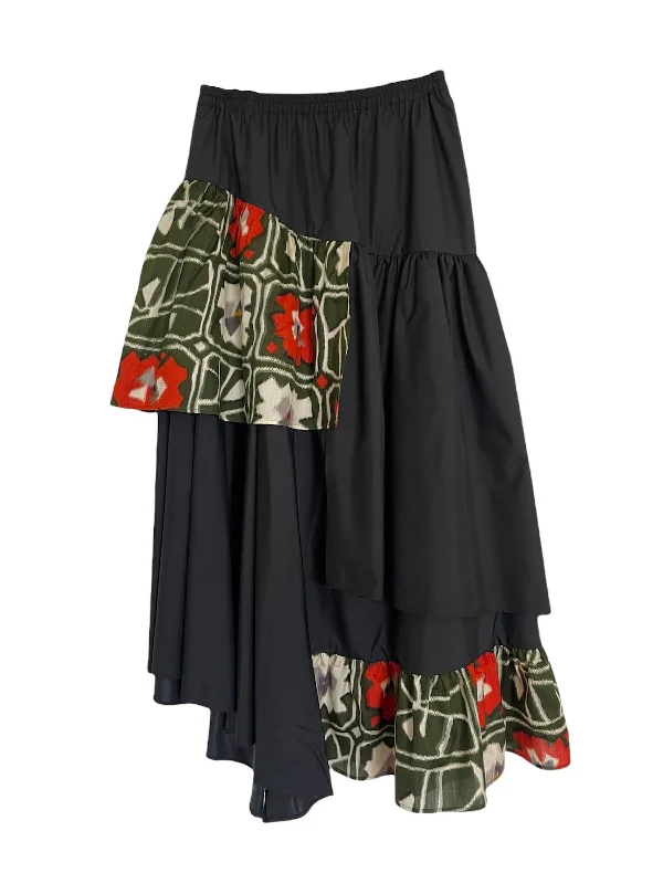 Meisen Layered Skirt Retro Green lightweight skirt design