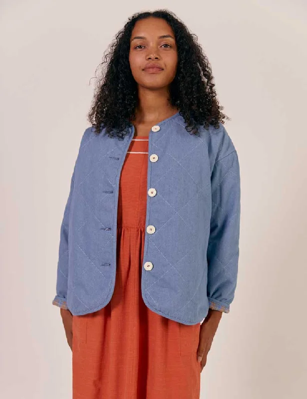Sideline Lola Jacket Light Denim Knit Fabric Woven Fabric Fleece Fabric