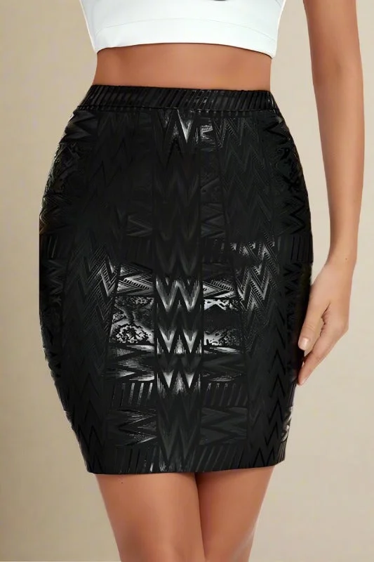 High Waist Metallic Mini Skirt - Classic Black velvet skirt sumptuous