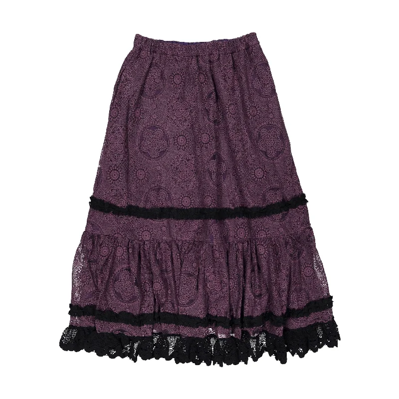 Tia Cibani Prune Gael Flare Womens  Skirt lace skirt delicate