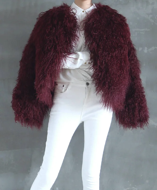 Shearling Jacket Dark Cherry Striped Jacket Polka Dot Jacket Floral Jacket