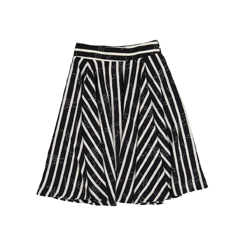 Ava and Lu Black/White Striped Skirt mini skirt trendy
