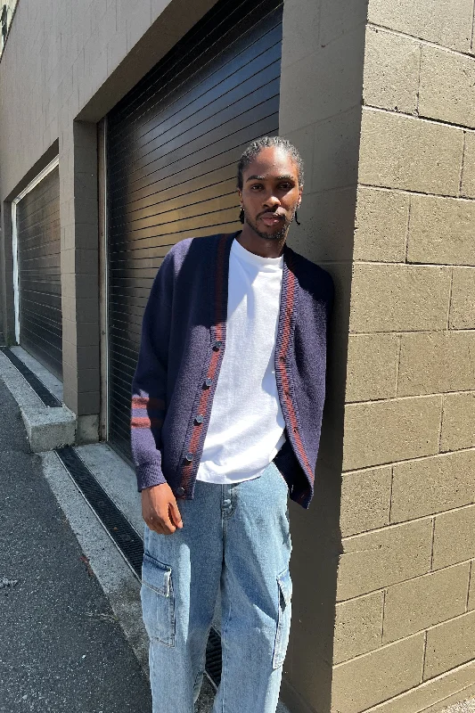 COLOUR BLOCK CARDIGAN Front Pockets Side Pockets Patch Pockets