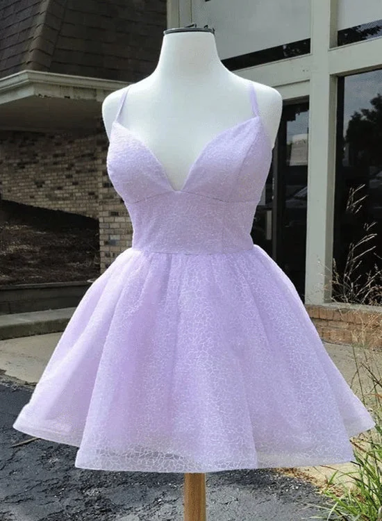 Lovely Purple Tulle Short Homeocoming Dress Purple Party Dress Prom Dress prom dresses shops Tunics Cozy soft