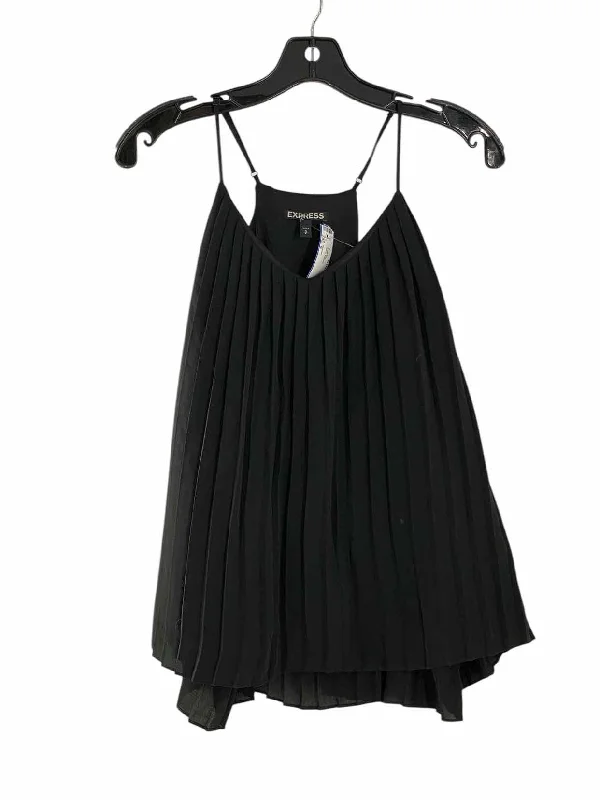 Express Size S Black Pleated Tank Top fitted tank top