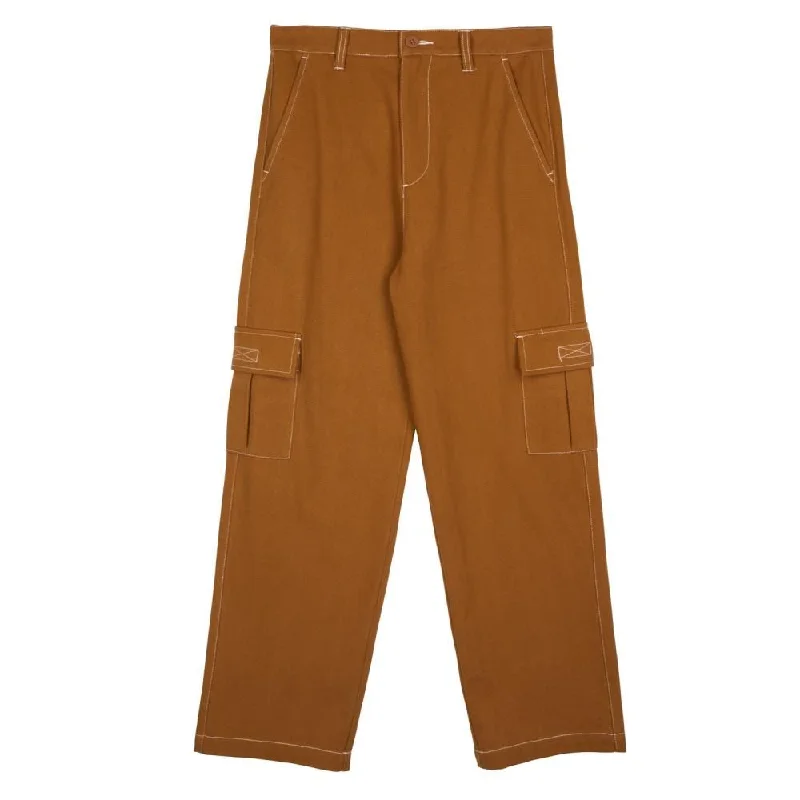 Santa Cruz Womens Pant Nolan Cargo Slouch Pant - Tan / White Stitch Cozy Lounge Pants