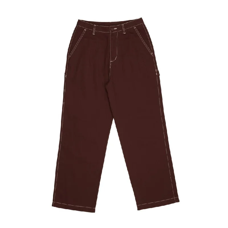 Santa Cruz Womens Pant Nolan Carpenter Pant - Dark Brown / White Classic Straight-Leg Pants