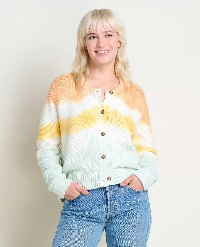 Bianca Crew Cardigan Ribbed Striped Patterned