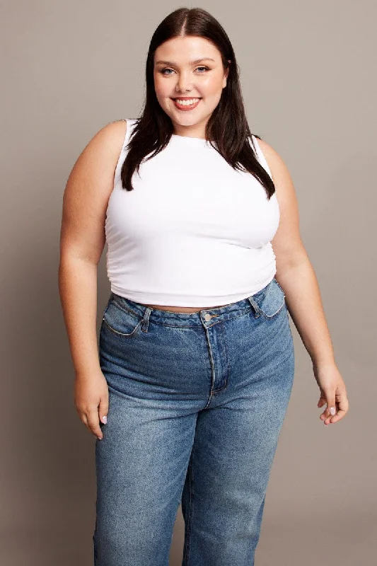 White Tank Top Crew Neck Supersoft summer tank top