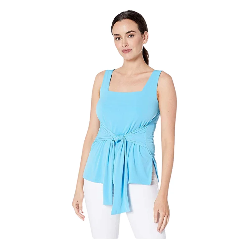 KENNETH COLE - Square Neck Tie Front Tank Top workout tank top