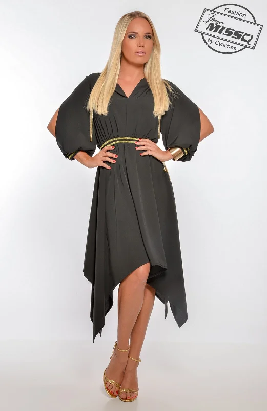 MissQ Jasmine Gold & Black Party Dress Tunics Wedding white