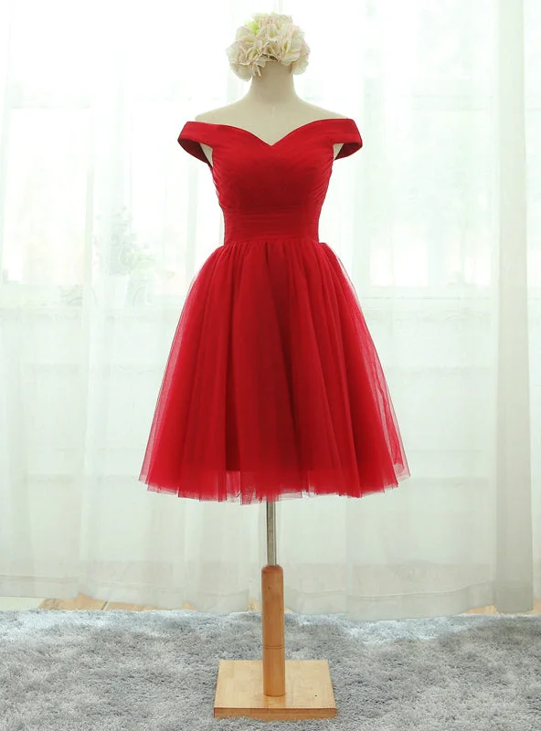 Lace-up Homecoming Dresses Red Party Dresses Short Prom Dresses Satin Halter Glamorous