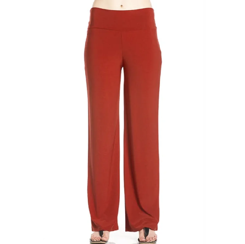 Solid Office Palazzo Pants Comfortable Denim Trousers