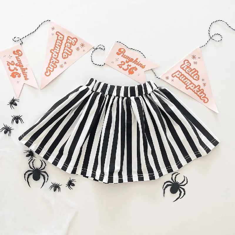 Preorder GLK0030 NO MOQ black and white striped skirt denim skirt fashionable