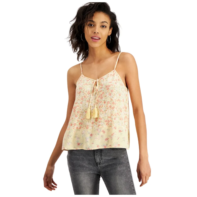 HIPPIE ROSE - Printed Tiered Camisole Tank top stylish tank top