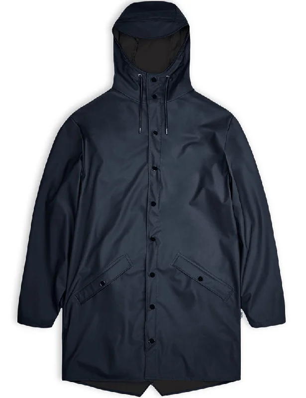 Rains Long Rain Jacket Navy 12020 Bomber Jacket Anorak Windbreaker
