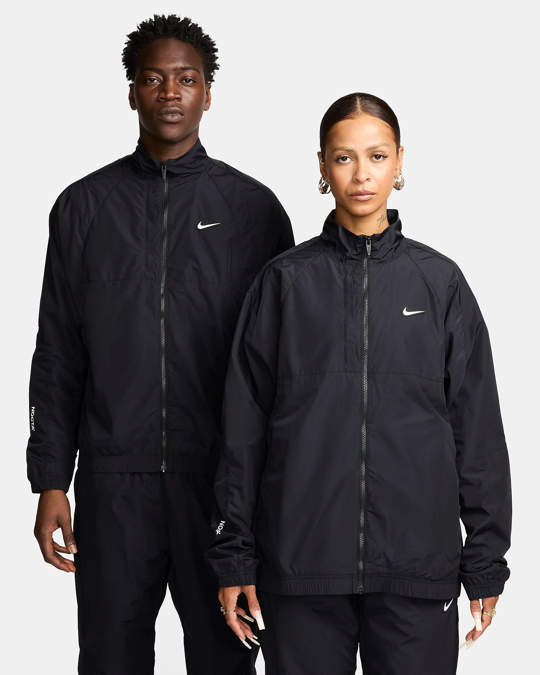 Unisex Nike NOCTA Northstar Nylon Track Jacket Zip Front Button Front Snap Front