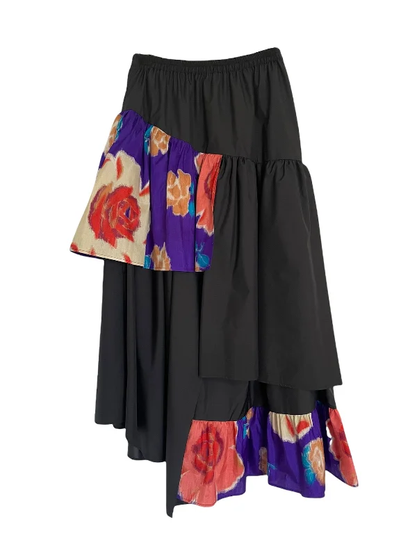 Meisen Layered Skirt Rose denim skirt durable