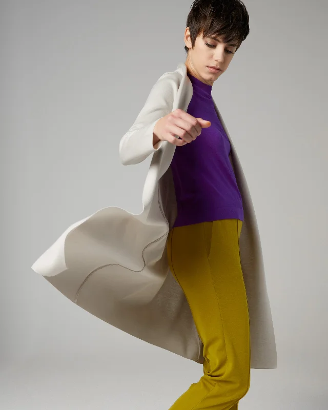 Shawl Collar Long Cardigan Tailored Straight A-Line