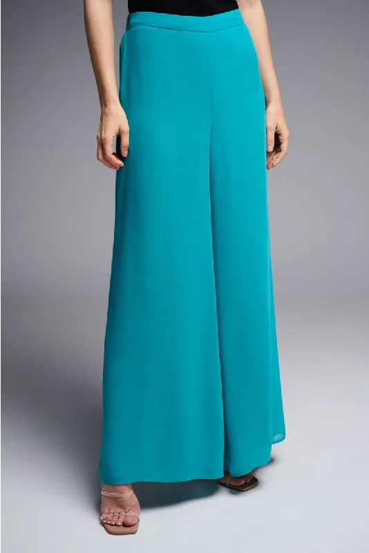 Ocean Blue Pants Trendy High-Waist Trousers