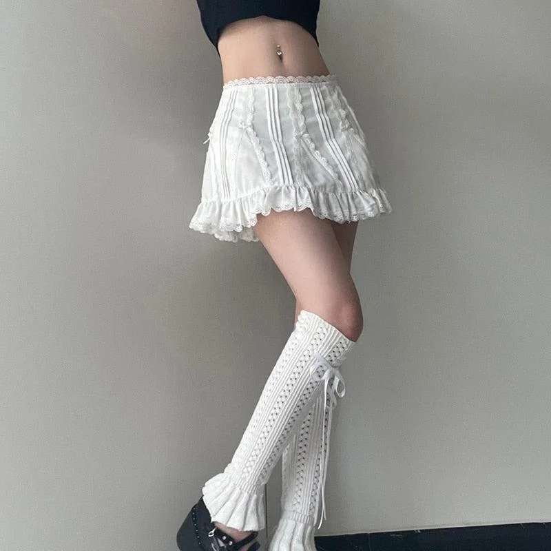 Coquette Frill Hem Mini Skirt cashmere skirt rich