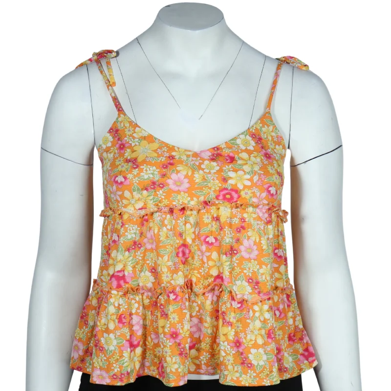 PLANET GOLD - Flower pattern tank top trendy tank top