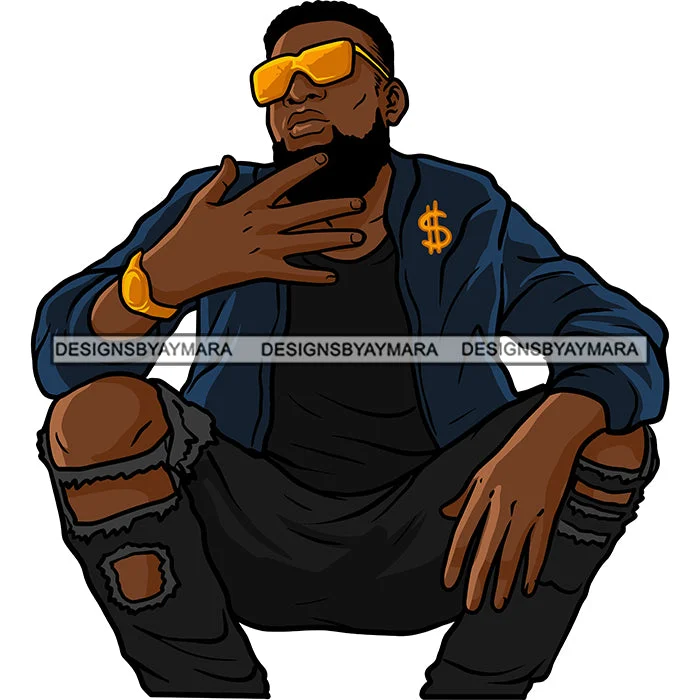 Black Man Long Beard Wearing Black Ripped Pant Shirt Blue Jacket Sitting Golden Gold Watch Sunglasses Nubian African American Boy SVG JPG PNG Vector Clipart Cricut Silhouette Cut Cutting Zippered Jacket Buttoned Jacket Snapped Jacket Black Man Long Beard Wearing Black Ripped Pant Shirt Blue Jacket Sitting Golden Gold Watch Sunglasses Nubian African American Boy SVG JPG PNG Vector Clipart Cricut Silhouette Cut Cutting Zippered Jacket Buttoned Jacket Snapped Jacket
