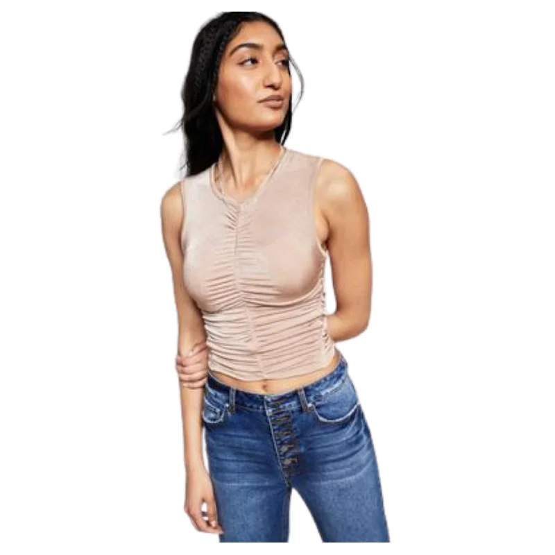 AND NOW THIS - Ruched Tank Top lace back tank