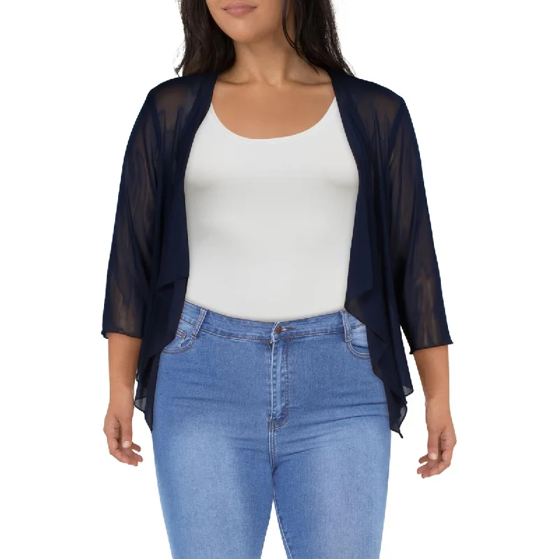 Connected Apparel Womens Knot Front Cardigan Bolero Modern Contemporary chic
