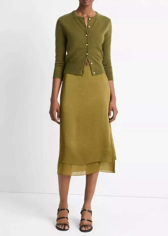 Double Side-Slit Straight Skirt tiered skirt playful