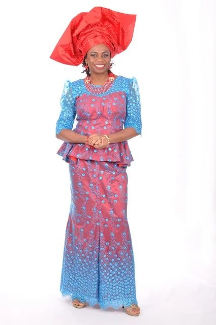 Blue African French Lace Top and Skirt with Red Lining-DP3270 leather skirt bold