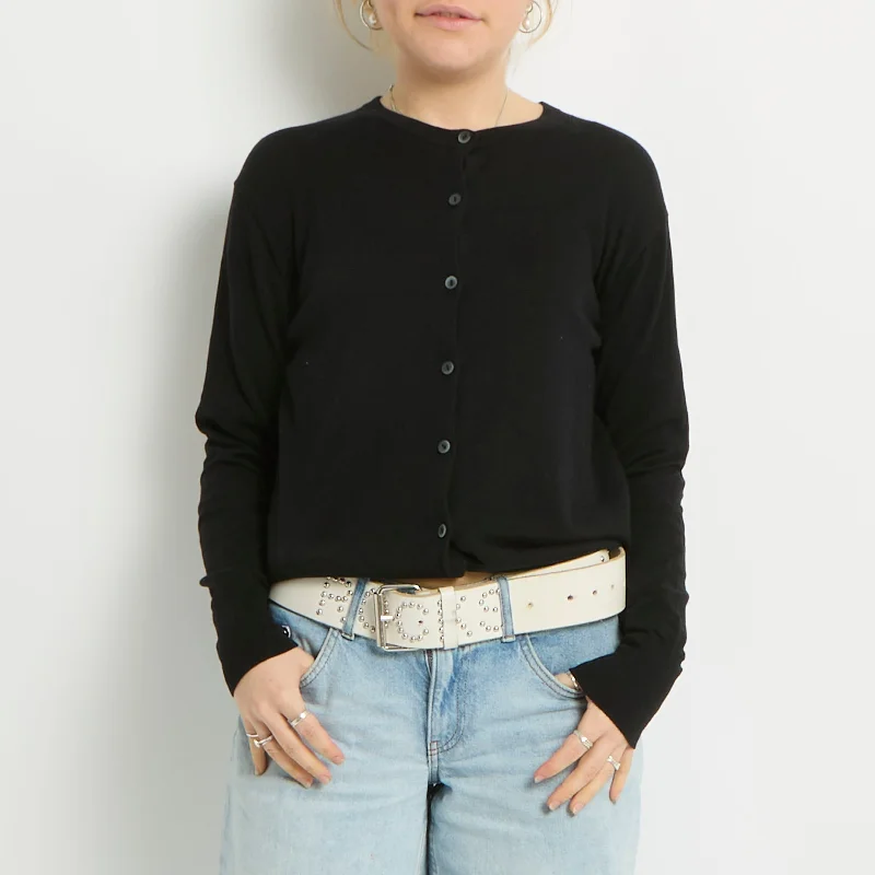 Fine Knit Cardigan - UK 8 Open Front Closed Front Wrap Front