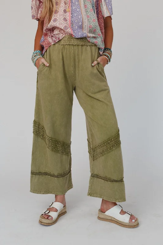 Any Day Wide Leg Pants - Green Fashionable Jogger Pants