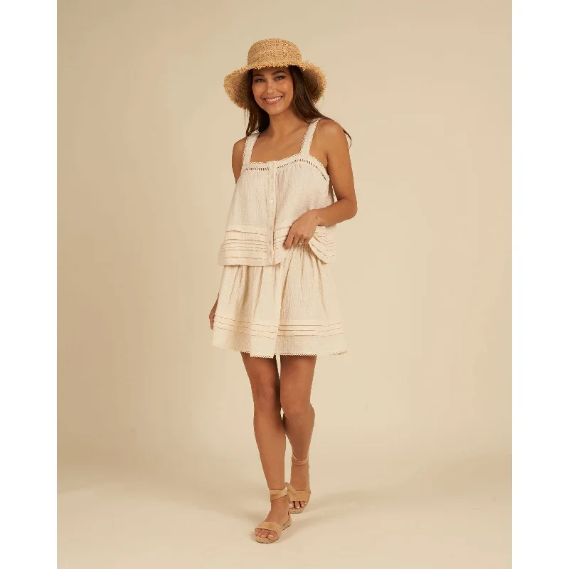 Rylee and Cru Ivory Womens Mae Skirt denim skirt casual