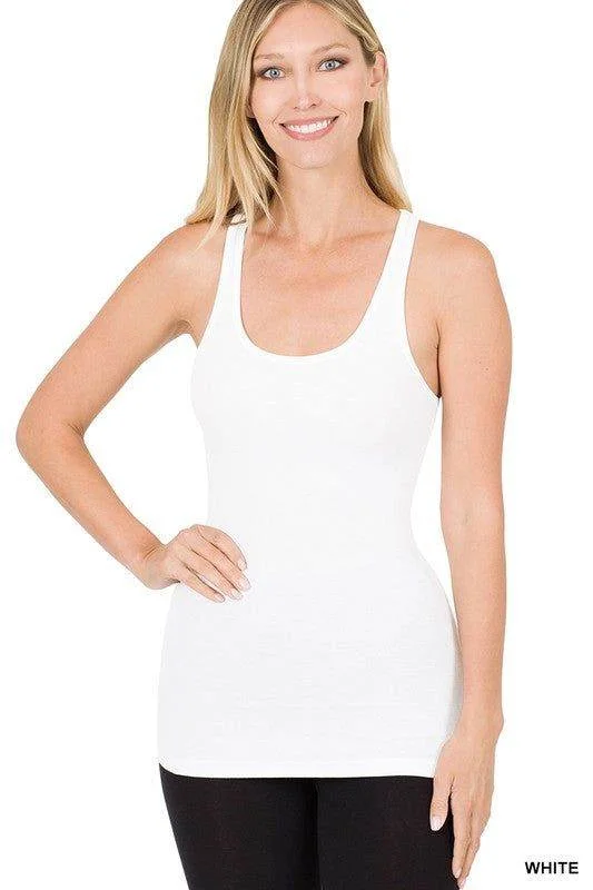 Zenana STRETCHY RIBBED KNIT RACERBACK TANK vibrant tank top