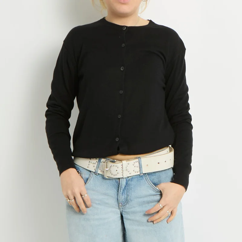 Fine Knit Cardigan - UK 8 Chenille Brocade Lace