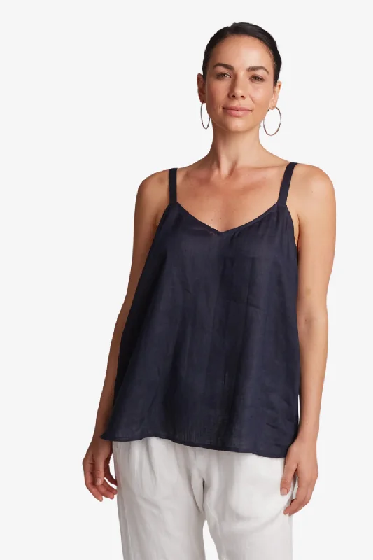 Eb & Ive - Studio Tank - Navy beige tank top