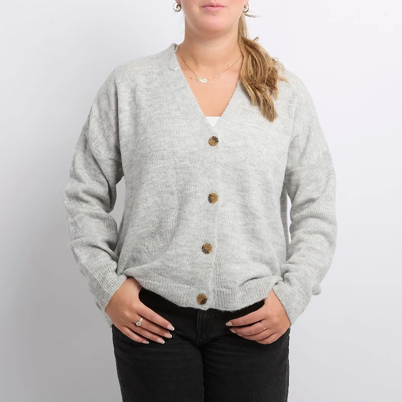 Heavy Knit Cardigan - UK 14 Welt Pockets Slit Pockets Flap Pockets