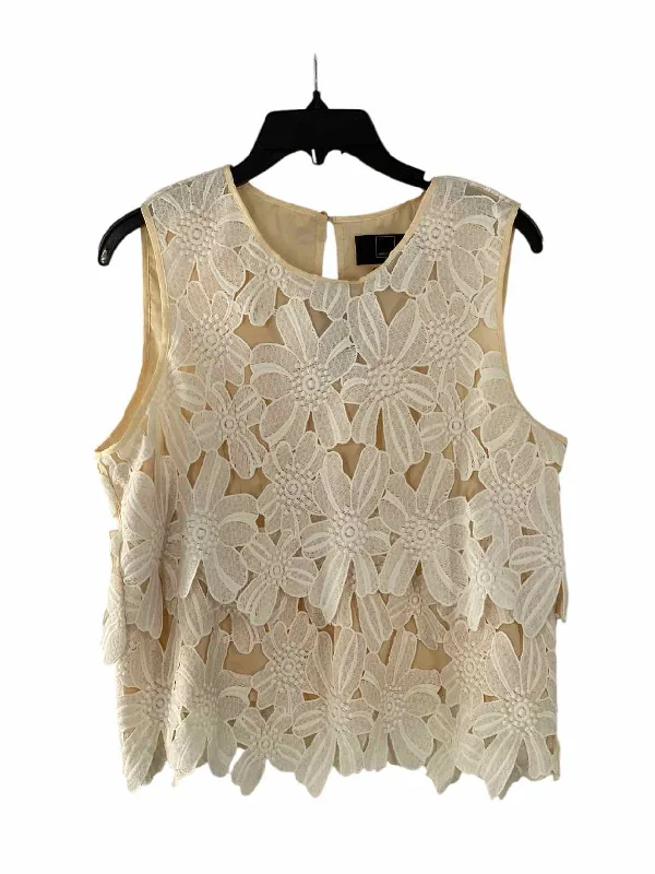 Dolce Vita Size LP White Floral Tank Top print tank top