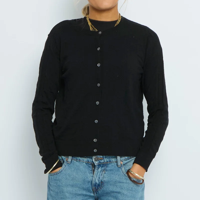 Banana Republic Buttoned Fine Knit Cardigan - UK 12 Velvet Chenille Corduroy
