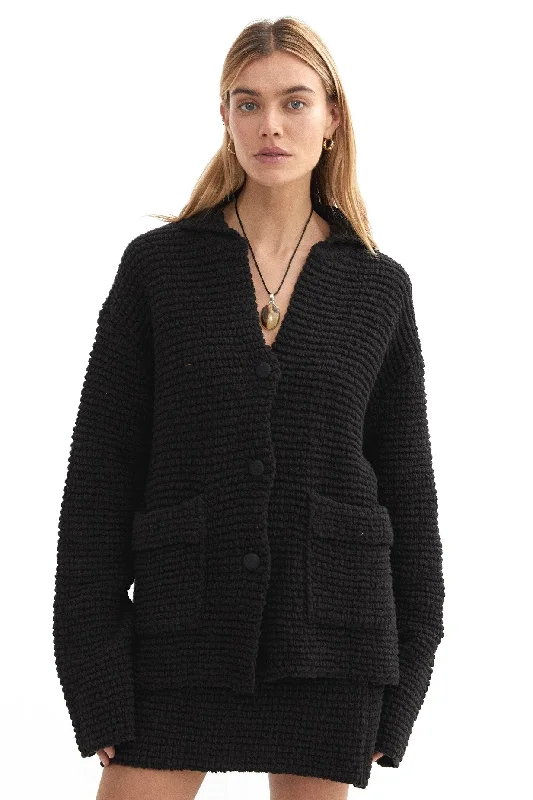 BLANCA Womens Belle Cardigan Black Neon metallic Matte