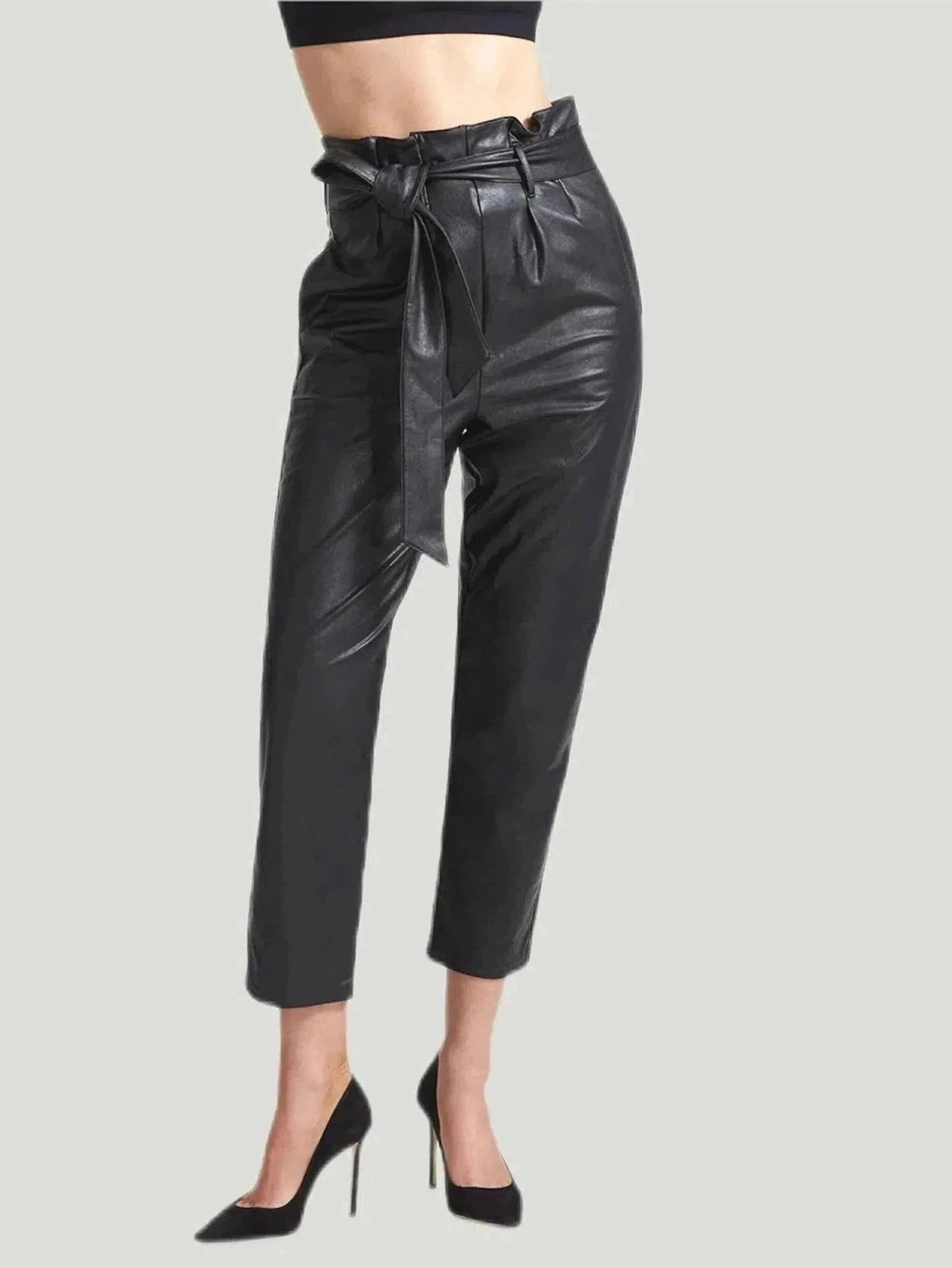 COMMANDO Faux Leather Paperbag Pant Comfy Cargo Trousers