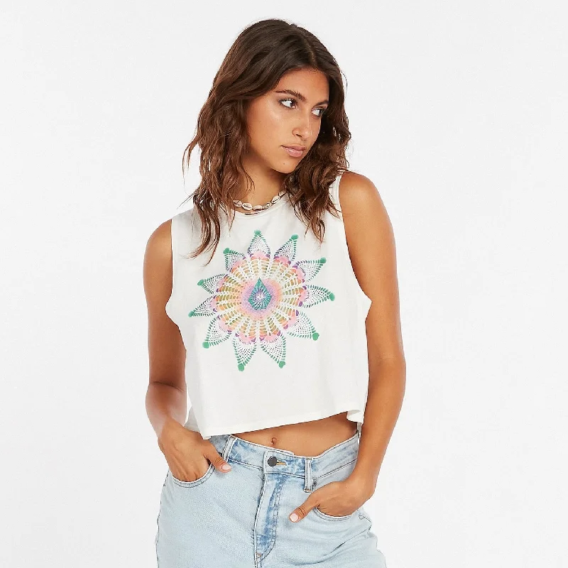 Volcom Star Shields Crop Tank scoop neck tank