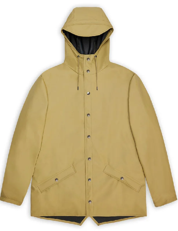 Rains Waterproof Jacket Khaki 12010 Denim Fabric Leather Fabric Suede Fabric