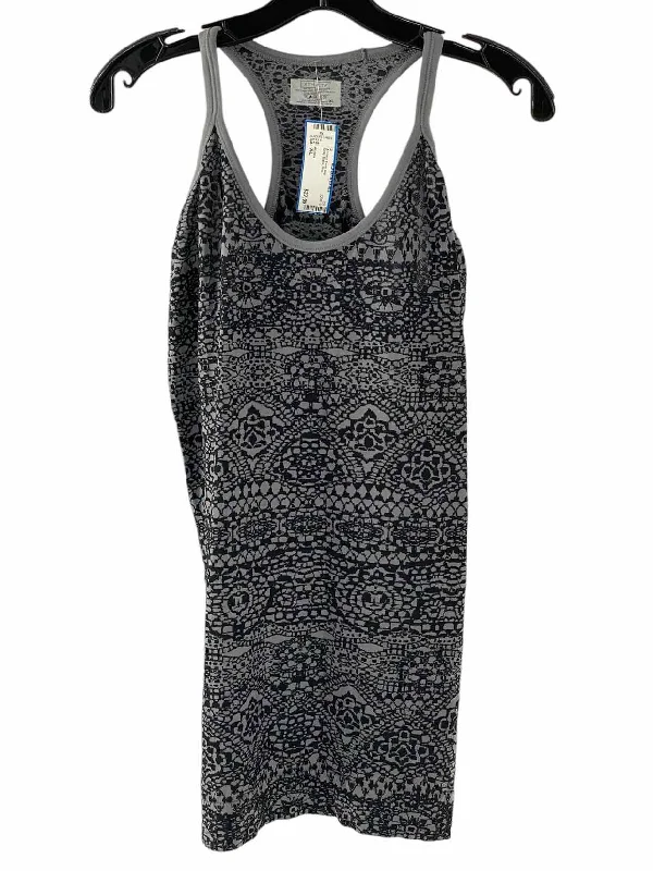 PrAna Size XL Dark Gray Black Print Athletic Tank Top one shoulder tank