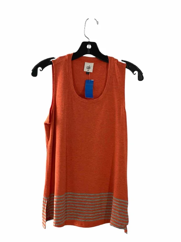 Cabi Size XS Orange Grey Striped Tank Top long tank top