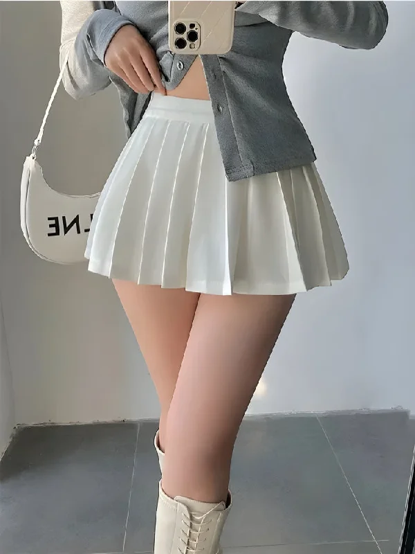 Pleated Tennis Mini Skirt spandex blend skirt