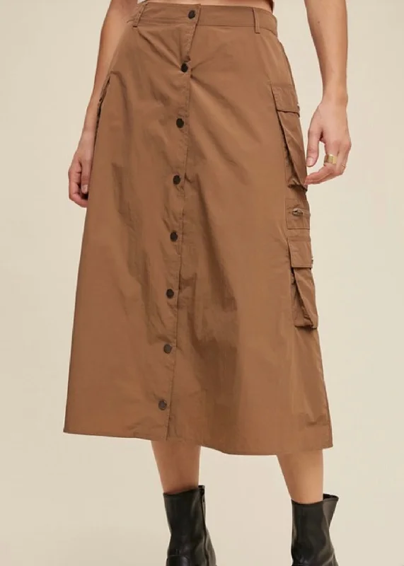 Parachute Cargo Midi Skirt denim skirt trendy