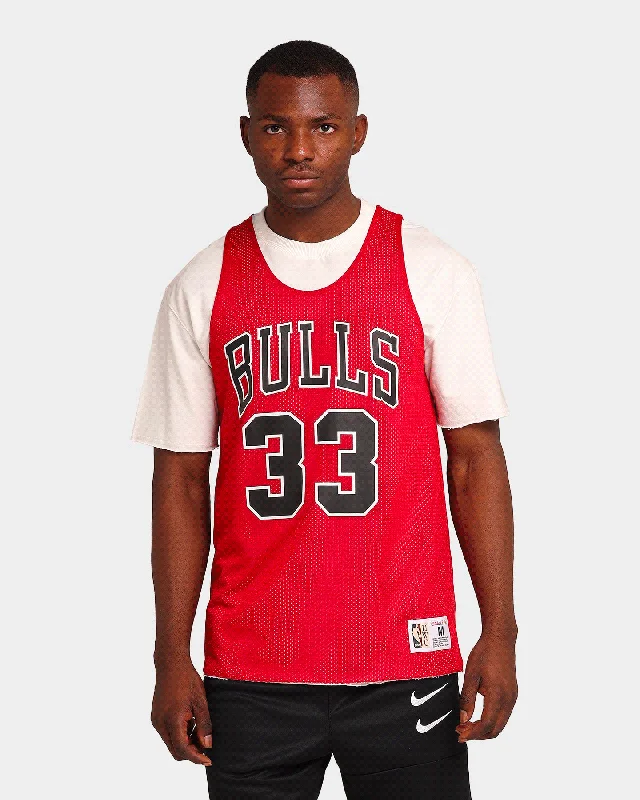 Mitchell & Ness Chicago Bulls Scottie Pippen REV Mesh #97 Tank White sheer tank top