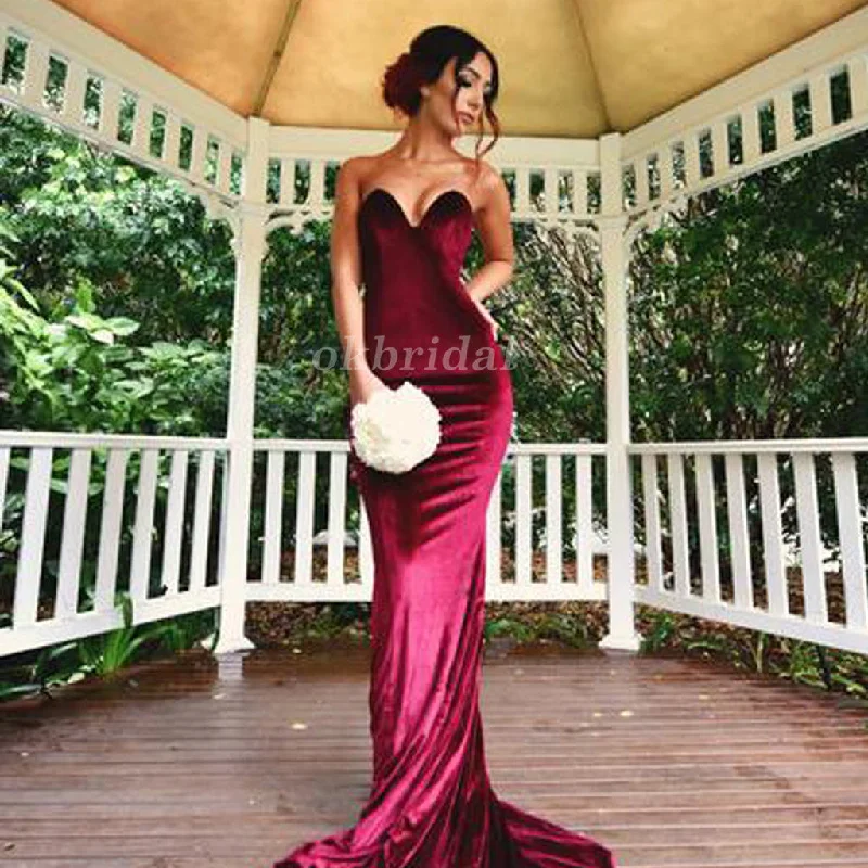 Sweet Heart Prom Dress, Velvet Prom Dress, Mermaid Prom Dress, Sexy Prom Dress, Backless Prom Dress, Floor-Length Party Dresses, KX39 Tunics Satin smooth